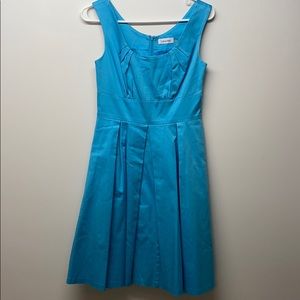 Calvin Klein Blue Pleated Dress